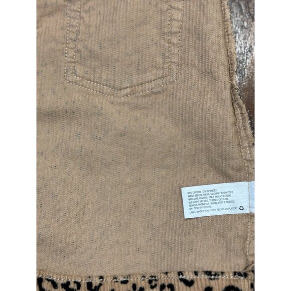 NEW Girls Cat And Jack Leopard Print Corduroy Tan & Black Mini Skirt Size 6/6X - Picture 5 of 8